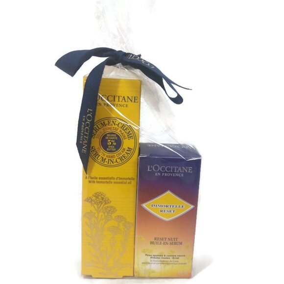 L'Occitane Immortelle Overnight Reset Oil-In-Serum & Serum Hand Cream Set NIB - Picture 1 of 5